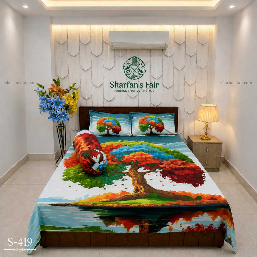 Luxury,King,size,Bed,Sheet,with,Matching,Pillow,covers,luxury bed sheet,king size bed sheet,matching pillow covers,100% cotton bed sheet bd,premium bedding set,digital print bed sheet,soft cotton bed sheet,bedroom decor,3 piece bed sheet set, 4 piece bed sheet set bd,online bed sheet shopping bangladesh,