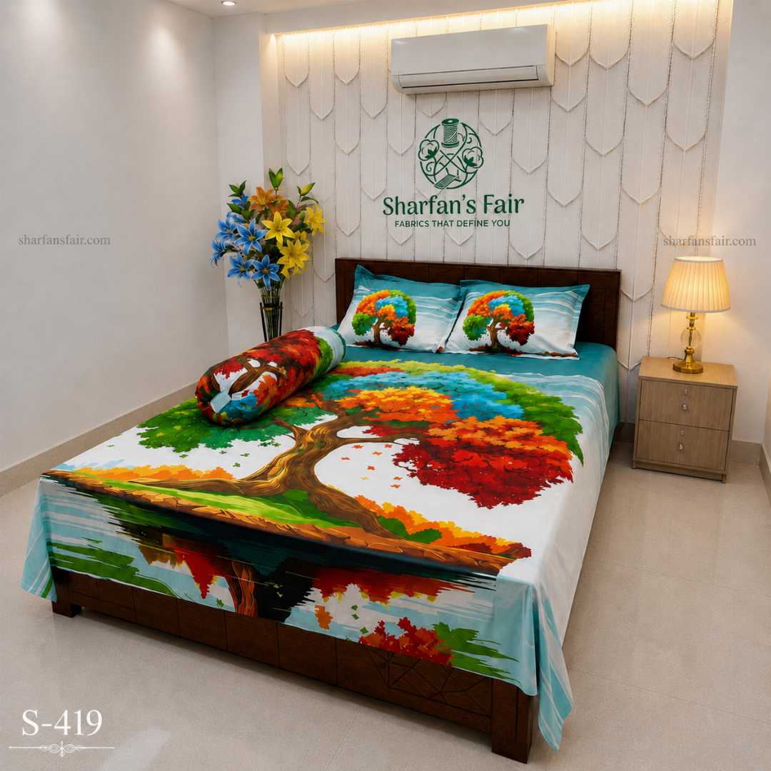 Luxury,King,size,Bed,Sheet,with,Matching,Pillow,covers,luxury bed sheet,king size bed sheet,matching pillow covers,100% cotton bed sheet bd,premium bedding set,digital print bed sheet,soft cotton bed sheet,bedroom decor,3 piece bed sheet set, 4 piece bed sheet set bd,online bed sheet shopping bangladesh,