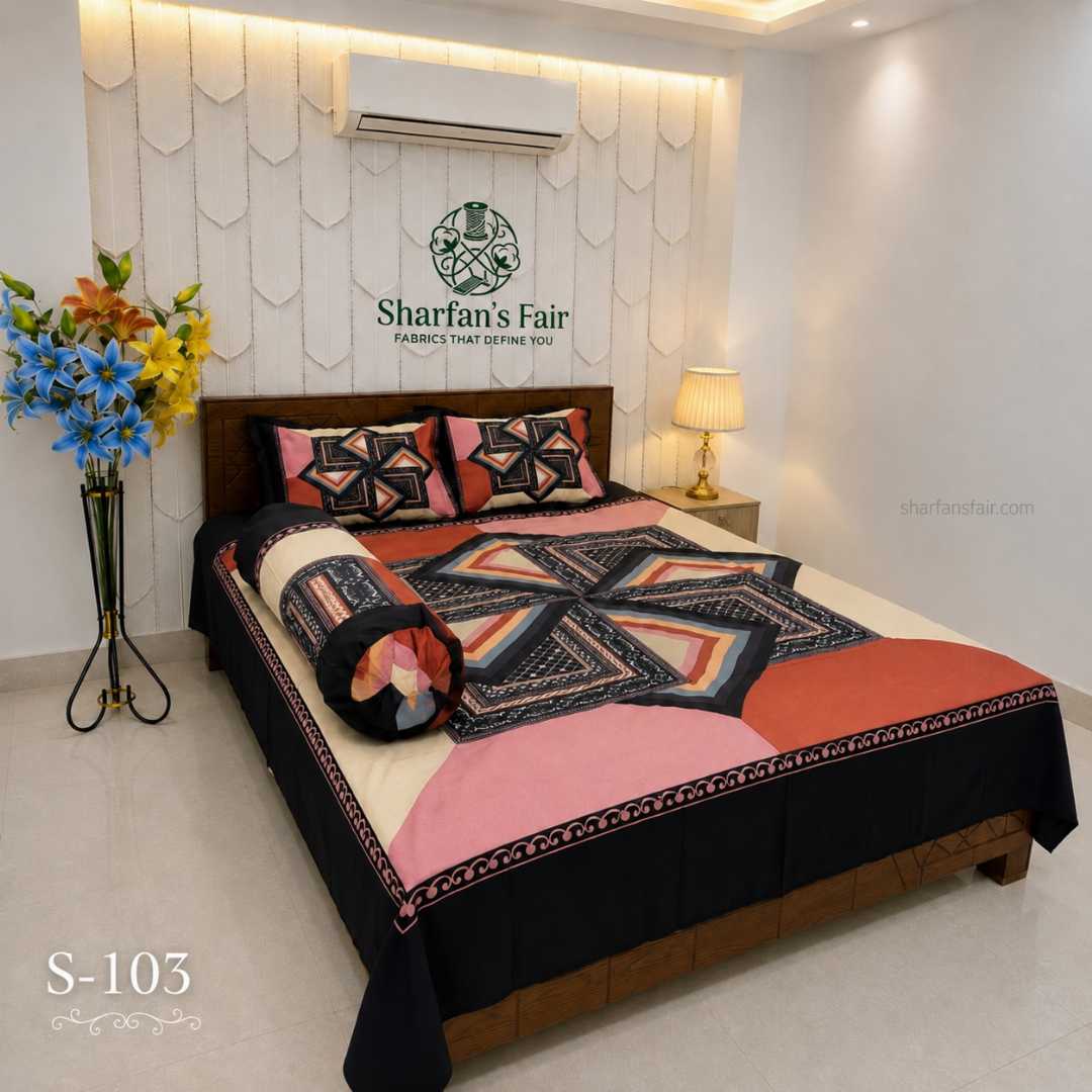 Luxury,King,size,Bed,Sheet,with,Matching,Pillow,covers,luxury bed sheet,king size bed sheet,matching pillow covers,100% cotton bed sheet bd,premium bedding set,digital print bed sheet,soft cotton bed sheet,bedroom decor,3 piece bed sheet set, 4 piece bed sheet set bd,online bed sheet shopping bangladesh,