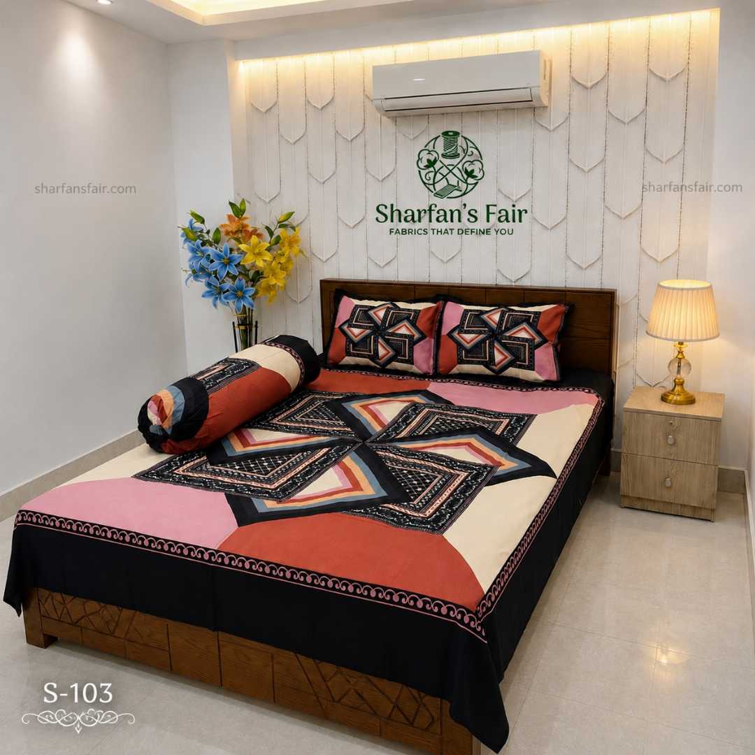 Luxury,King,size,Bed,Sheet,with,Matching,Pillow,covers,luxury bed sheet,king size bed sheet,matching pillow covers,100% cotton bed sheet bd,premium bedding set,digital print bed sheet,soft cotton bed sheet,bedroom decor,3 piece bed sheet set, 4 piece bed sheet set bd,online bed sheet shopping bangladesh,