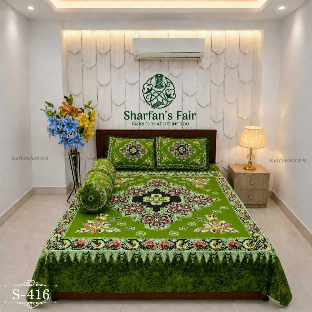 Luxury,King,size,Bed,Sheet,with,Matching,Pillow,covers,luxury bed sheet,king size bed sheet,matching pillow covers,100% cotton bed sheet bd,premium bedding set,digital print bed sheet,soft cotton bed sheet,bedroom decor,3 piece bed sheet set, 4 piece bed sheet set bd,online bed sheet shopping bangladesh,