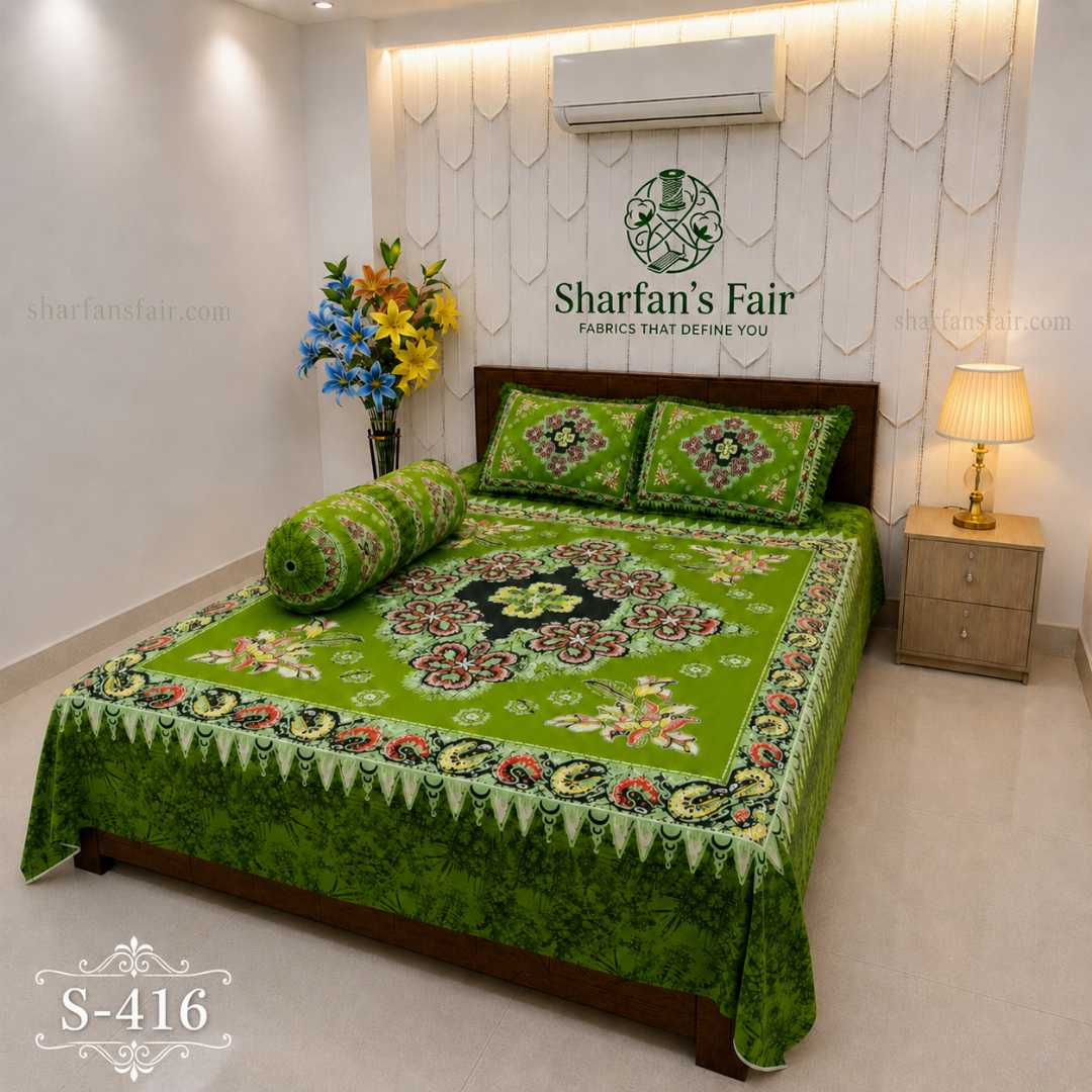 Luxury,King,size,Bed,Sheet,with,Matching,Pillow,covers,luxury bed sheet,king size bed sheet,matching pillow covers,100% cotton bed sheet bd,premium bedding set,digital print bed sheet,soft cotton bed sheet,bedroom decor,3 piece bed sheet set, 4 piece bed sheet set bd,online bed sheet shopping bangladesh,
