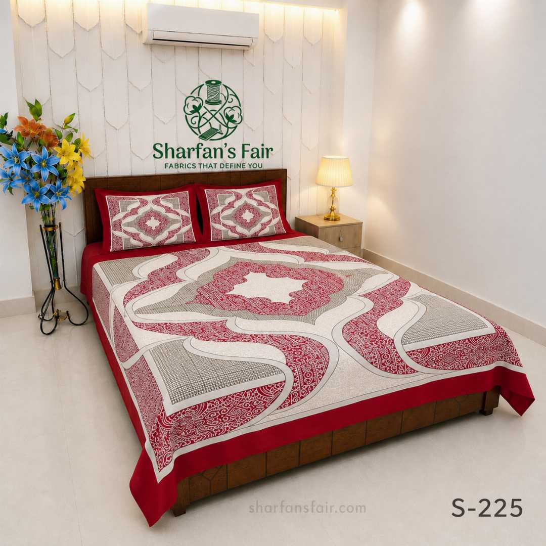 Luxury,King,size,Bed,Sheet,with,Matching,Pillow,covers,luxury bed sheet,king size bed sheet,matching pillow covers,100% cotton bed sheet bd,premium bedding set,digital print bed sheet,soft cotton bed sheet,bedroom decor,3 piece bed sheet set, 4 piece bed sheet set bd,online bed sheet shopping bangladesh,