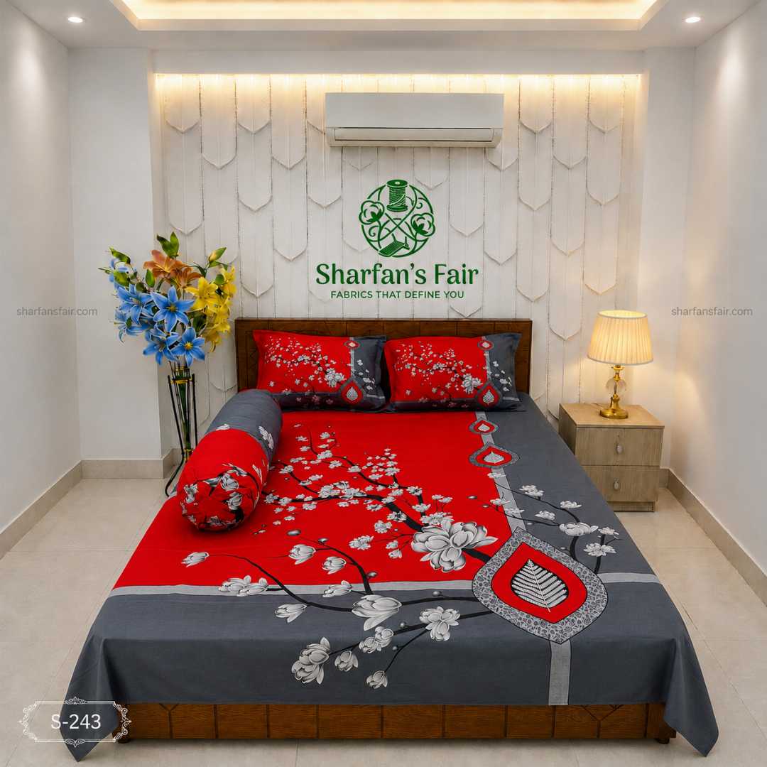 Luxury,King,size,Bed,Sheet,with,Matching,Pillow,covers,luxury bed sheet,king size bed sheet,matching pillow covers,100% cotton bed sheet bd,premium bedding set,digital print bed sheet,soft cotton bed sheet,bedroom decor,3 piece bed sheet set, 4 piece bed sheet set bd,online bed sheet shopping bangladesh,