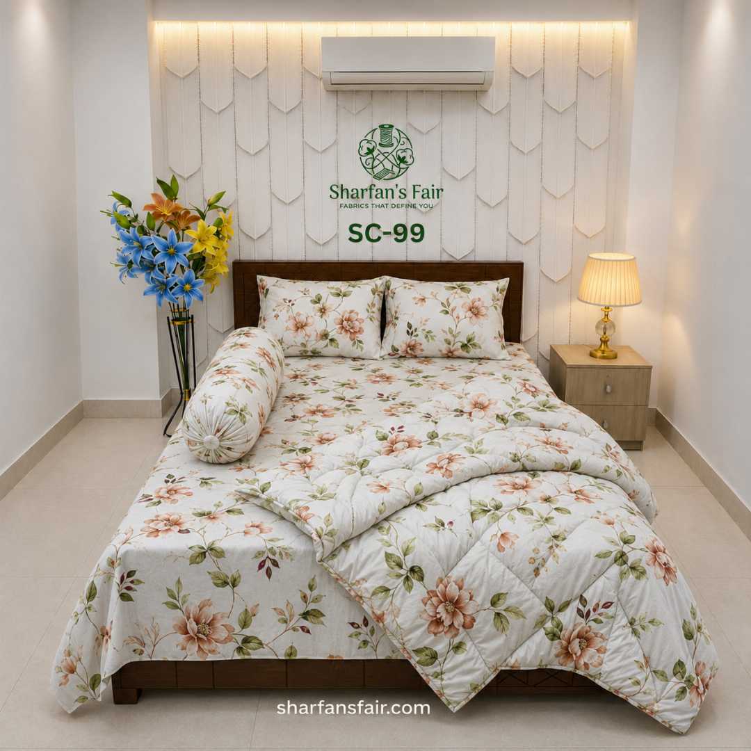 LUXURIOUS,TWILL,COTTON,COMFORTER,WITH,5,PIES,SET,Bedding, Comforter, Bed sheet, Home Decor, Interior Design,Luxury lifestyle, Online shopping, Comfort, Sleep,