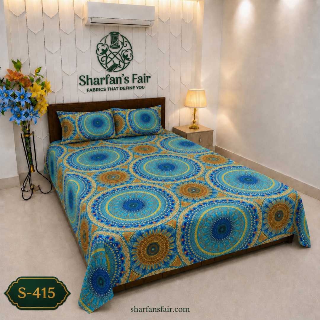 Luxury,King,size,Bed,Sheet,with,Matching,Pillow,covers,luxury bed sheet,king size bed sheet,matching pillow covers,100% cotton bed sheet bd,premium bedding set,digital print bed sheet,soft cotton bed sheet,bedroom decor,3 piece bed sheet set, 4 piece bed sheet set bd,online bed sheet shopping bangladesh,