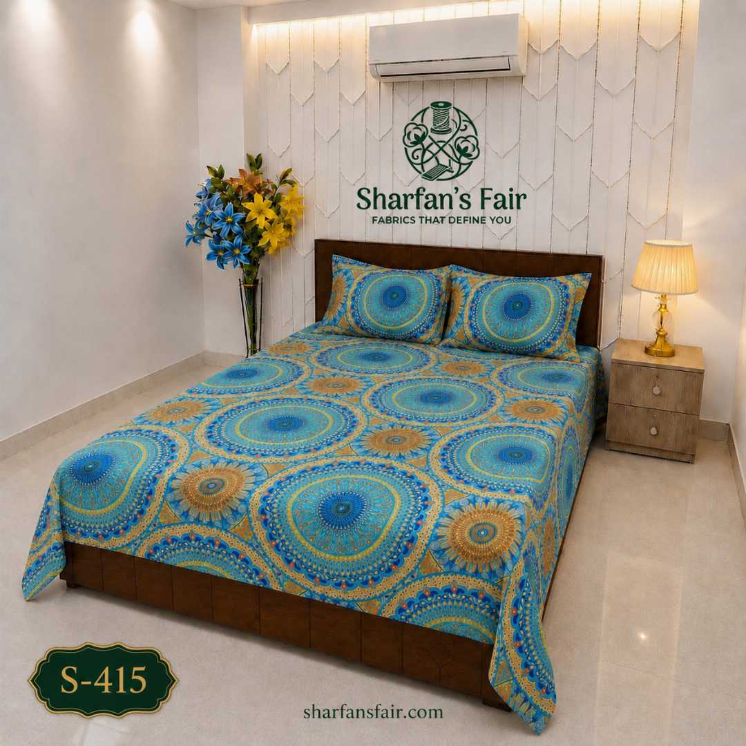 Luxury,King,size,Bed,Sheet,with,Matching,Pillow,covers,luxury bed sheet,king size bed sheet,matching pillow covers,100% cotton bed sheet bd,premium bedding set,digital print bed sheet,soft cotton bed sheet,bedroom decor,3 piece bed sheet set, 4 piece bed sheet set bd,online bed sheet shopping bangladesh,