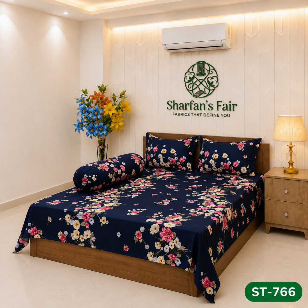 Luxury,King,size,Bed,Sheet,with,Matching,Pillow,covers,luxury bed sheet,king size bed sheet,matching pillow covers,100% cotton bed sheet bd,premium bedding set,digital print bed sheet,soft cotton bed sheet,bedroom decor,3 piece bed sheet set, 4 piece bed sheet set bd,online bed sheet shopping bangladesh,