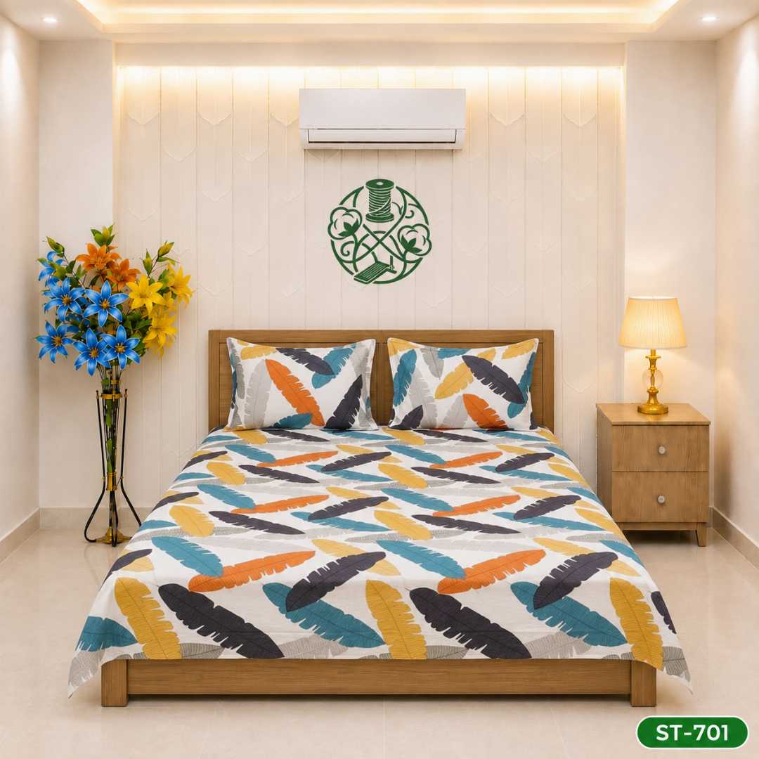 Luxury,King,size,Bed,Sheet,with,Matching,Pillow,covers,luxury bed sheet,king size bed sheet,matching pillow covers,100% cotton bed sheet bd,premium bedding set,digital print bed sheet,soft cotton bed sheet,bedroom decor,3 piece bed sheet set, 4 piece bed sheet set bd,online bed sheet shopping bangladesh,