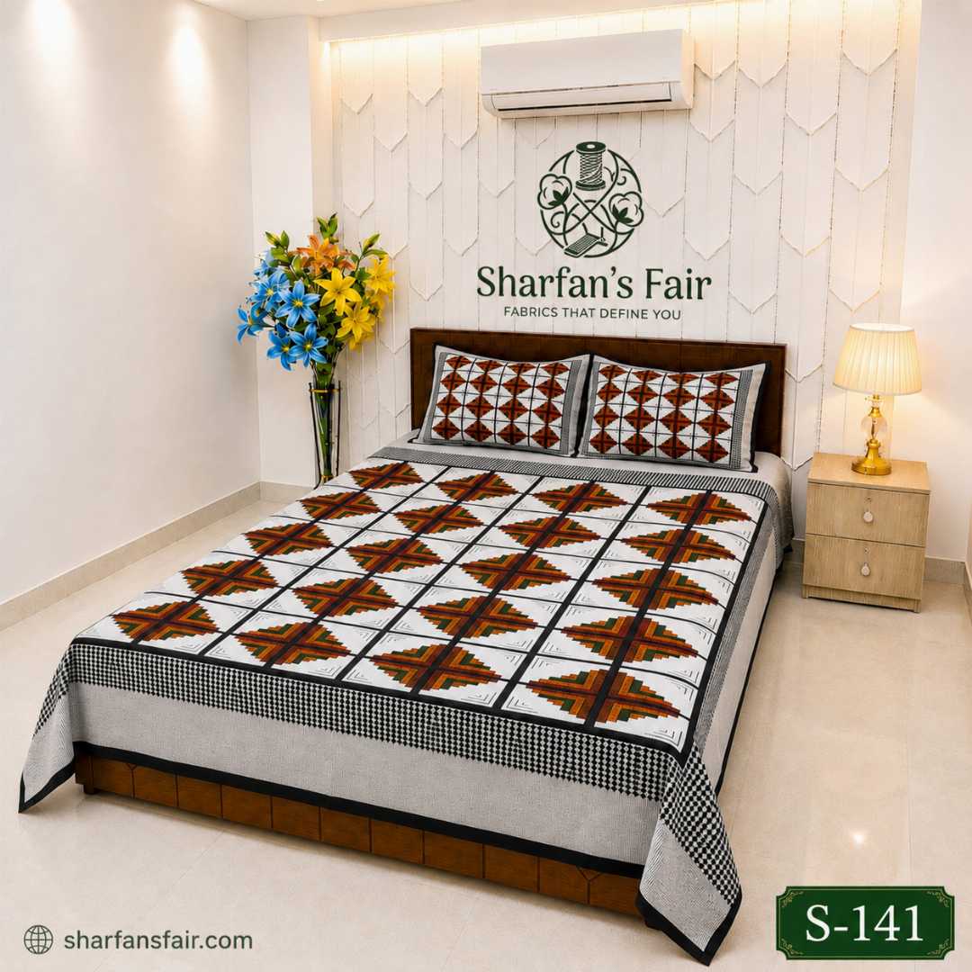 Luxury,King,size,Bed,Sheet,with,Matching,Pillow,covers,luxury bed sheet,king size bed sheet,matching pillow covers,100% cotton bed sheet bd,premium bedding set,digital print bed sheet,soft cotton bed sheet,bedroom decor,3 piece bed sheet set, 4 piece bed sheet set bd,online bed sheet shopping bangladesh,