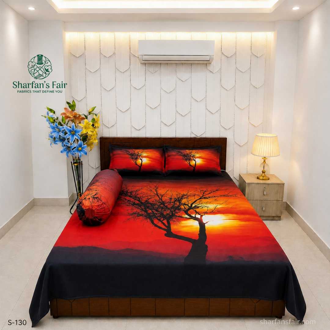 Luxury,King,size,Bed,Sheet,with,Matching,Pillow,covers,luxury bed sheet,king size bed sheet,matching pillow covers,100% cotton bed sheet bd,premium bedding set,digital print bed sheet,soft cotton bed sheet,bedroom decor,3 piece bed sheet set, 4 piece bed sheet set bd,online bed sheet shopping bangladesh,