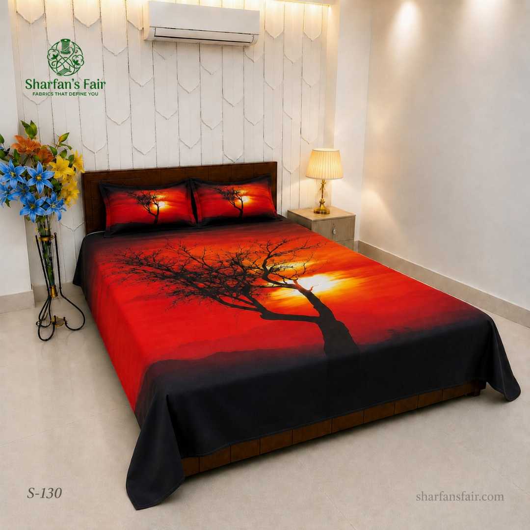 Luxury,King,size,Bed,Sheet,with,Matching,Pillow,covers,luxury bed sheet,king size bed sheet,matching pillow covers,100% cotton bed sheet bd,premium bedding set,digital print bed sheet,soft cotton bed sheet,bedroom decor,3 piece bed sheet set, 4 piece bed sheet set bd,online bed sheet shopping bangladesh,