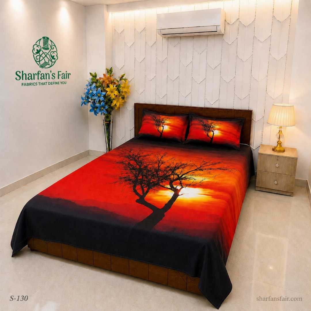 Luxury,King,size,Bed,Sheet,with,Matching,Pillow,covers,luxury bed sheet,king size bed sheet,matching pillow covers,100% cotton bed sheet bd,premium bedding set,digital print bed sheet,soft cotton bed sheet,bedroom decor,3 piece bed sheet set, 4 piece bed sheet set bd,online bed sheet shopping bangladesh,
