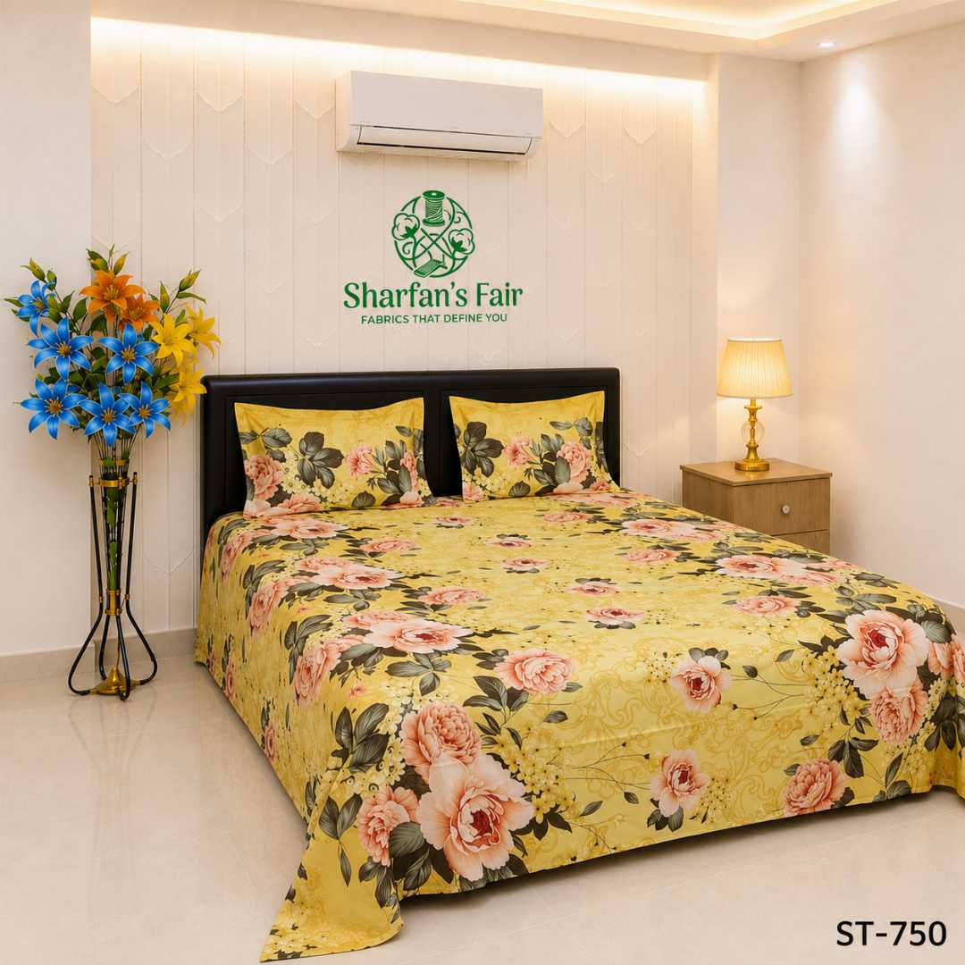 Luxury,King,size,Bed,Sheet,with,Matching,Pillow,covers,luxury bed sheet,king size bed sheet,matching pillow covers,100% cotton bed sheet bd,premium bedding set,digital print bed sheet,soft cotton bed sheet,bedroom decor,3 piece bed sheet set, 4 piece bed sheet set bd,online bed sheet shopping bangladesh,