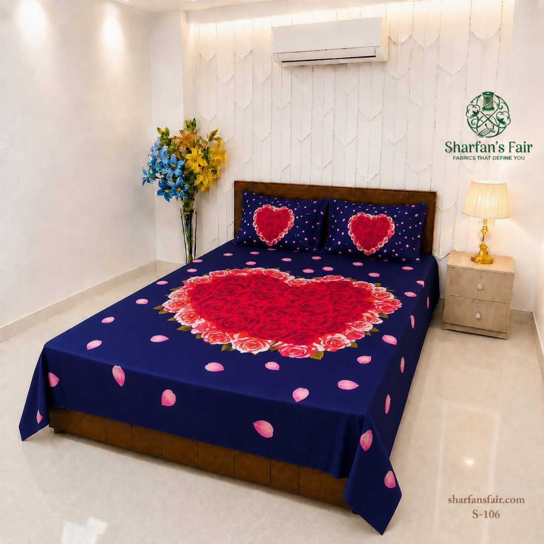 Luxury,King,size,Bed,Sheet,with,Matching,Pillow,covers,luxury bed sheet,king size bed sheet,matching pillow covers,100% cotton bed sheet bd,premium bedding set,digital print bed sheet,soft cotton bed sheet,bedroom decor,3 piece bed sheet set, 4 piece bed sheet set bd,online bed sheet shopping bangladesh,