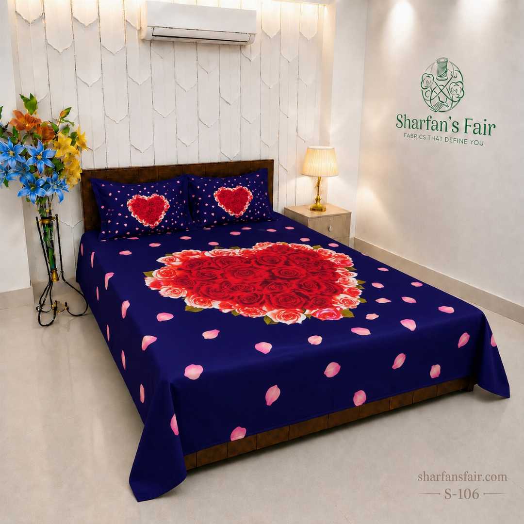 Luxury,King,size,Bed,Sheet,with,Matching,Pillow,covers,luxury bed sheet,king size bed sheet,matching pillow covers,100% cotton bed sheet bd,premium bedding set,digital print bed sheet,soft cotton bed sheet,bedroom decor,3 piece bed sheet set, 4 piece bed sheet set bd,online bed sheet shopping bangladesh,