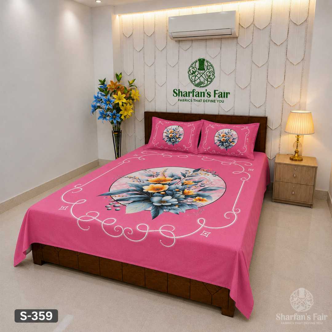 Luxury,King,size,Bed,Sheet,with,Matching,Pillow,covers,luxury bed sheet,king size bed sheet,matching pillow covers,100% cotton bed sheet bd,premium bedding set,digital print bed sheet,soft cotton bed sheet,bedroom decor,3 piece bed sheet set, 4 piece bed sheet set bd,online bed sheet shopping bangladesh,