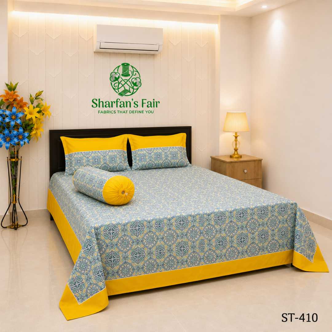 Luxury,King,size,Bed,Sheet,with,Matching,Pillow,covers,luxury bed sheet,king size bed sheet,matching pillow covers,100% cotton bed sheet bd,premium bedding set,digital print bed sheet,soft cotton bed sheet,bedroom decor,3 piece bed sheet set, 4 piece bed sheet set bd,online bed sheet shopping bangladesh,