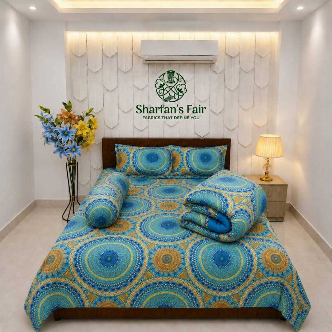 LUXURIOUS,TWILL,COTTON,COMFORTER,WITH,5,PIES,SET,Bedding, Comforter, Bed sheet, Home Decor, Interior Design,Luxury lifestyle, Online shopping, Comfort, Sleep,