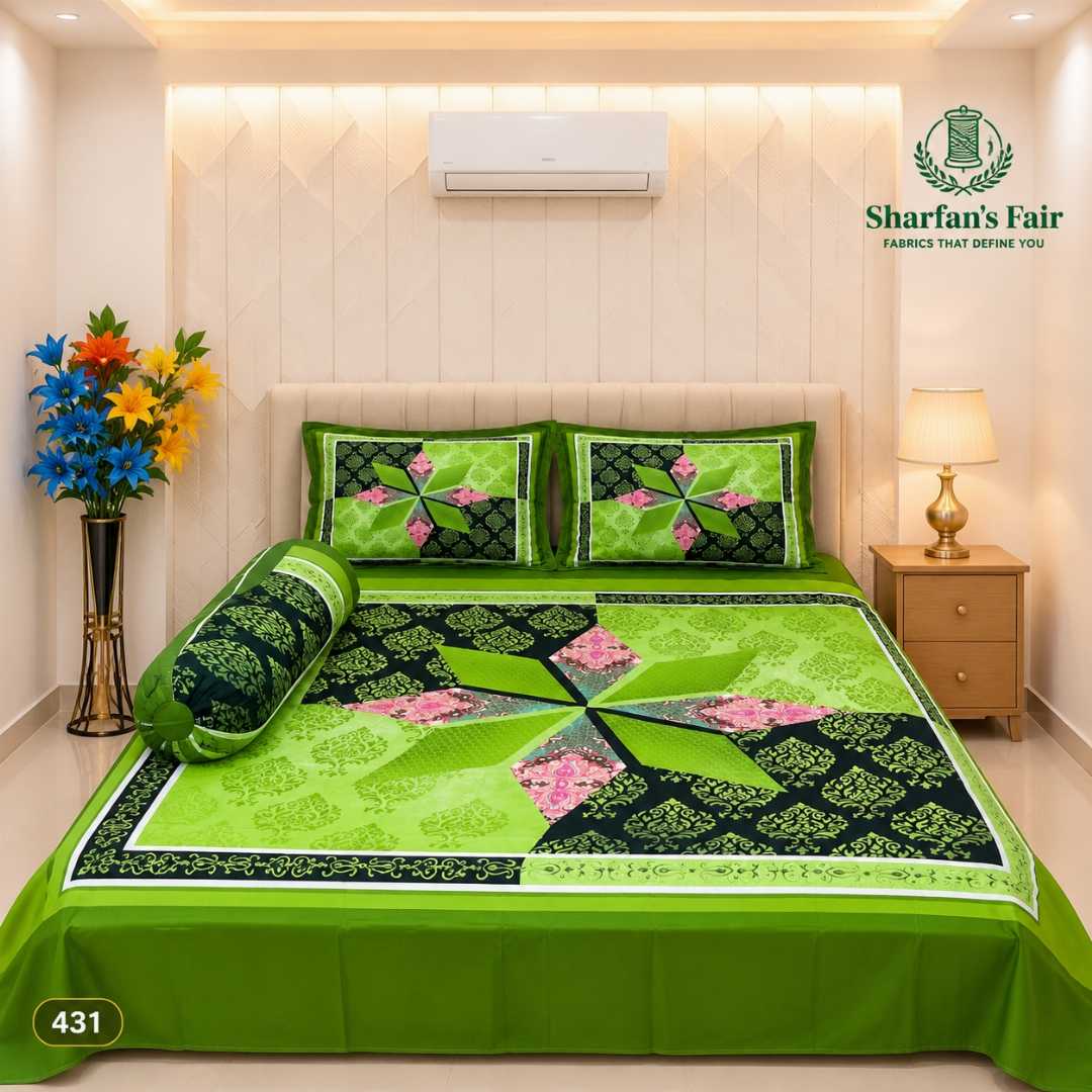 Luxury,King,size,Bed,Sheet,with,Matching,Pillow,covers,luxury bed sheet,king size bed sheet,matching pillow covers,100% cotton bed sheet bd,premium bedding set,digital print bed sheet,soft cotton bed sheet,bedroom decor,3 piece bed sheet set, 4 piece bed sheet set bd,online bed sheet shopping bangladesh,