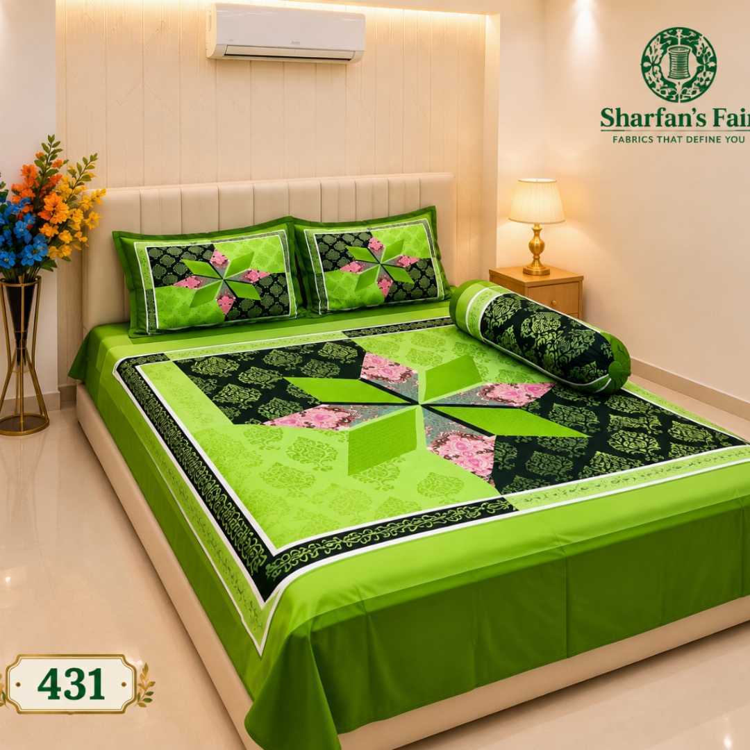 Luxury,King,size,Bed,Sheet,with,Matching,Pillow,covers,luxury bed sheet,king size bed sheet,matching pillow covers,100% cotton bed sheet bd,premium bedding set,digital print bed sheet,soft cotton bed sheet,bedroom decor,3 piece bed sheet set, 4 piece bed sheet set bd,online bed sheet shopping bangladesh,
