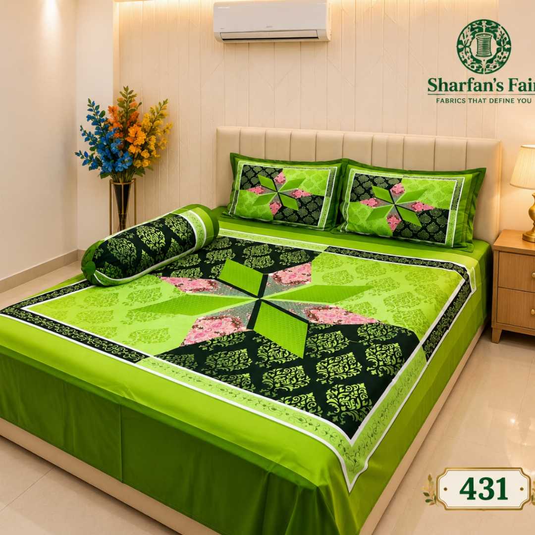 Luxury,King,size,Bed,Sheet,with,Matching,Pillow,covers,luxury bed sheet,king size bed sheet,matching pillow covers,100% cotton bed sheet bd,premium bedding set,digital print bed sheet,soft cotton bed sheet,bedroom decor,3 piece bed sheet set, 4 piece bed sheet set bd,online bed sheet shopping bangladesh,