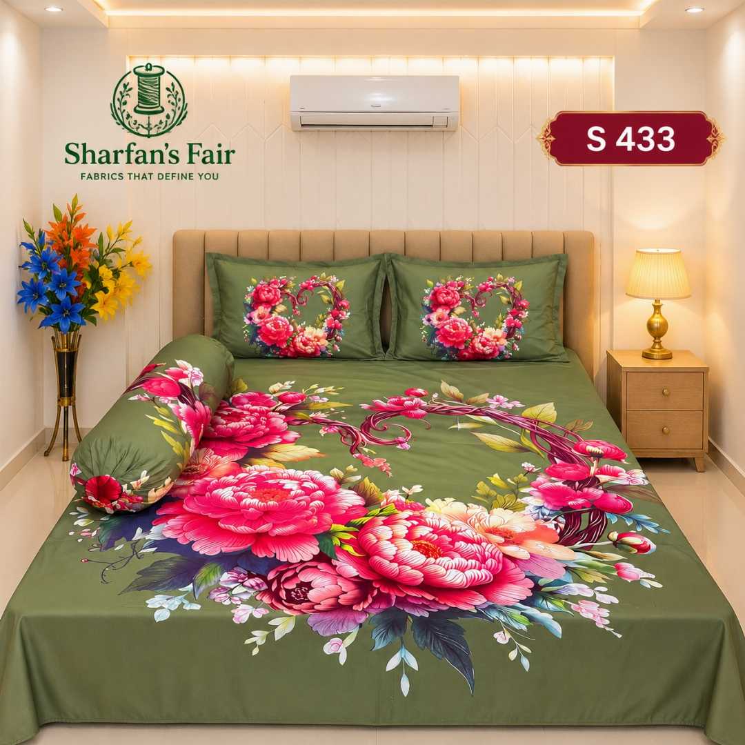 Luxury,King,size,Bed,Sheet,with,Matching,Pillow,covers,luxury bed sheet,king size bed sheet,matching pillow covers,100% cotton bed sheet bd,premium bedding set,digital print bed sheet,soft cotton bed sheet,bedroom decor,3 piece bed sheet set, 4 piece bed sheet set bd,online bed sheet shopping bangladesh,