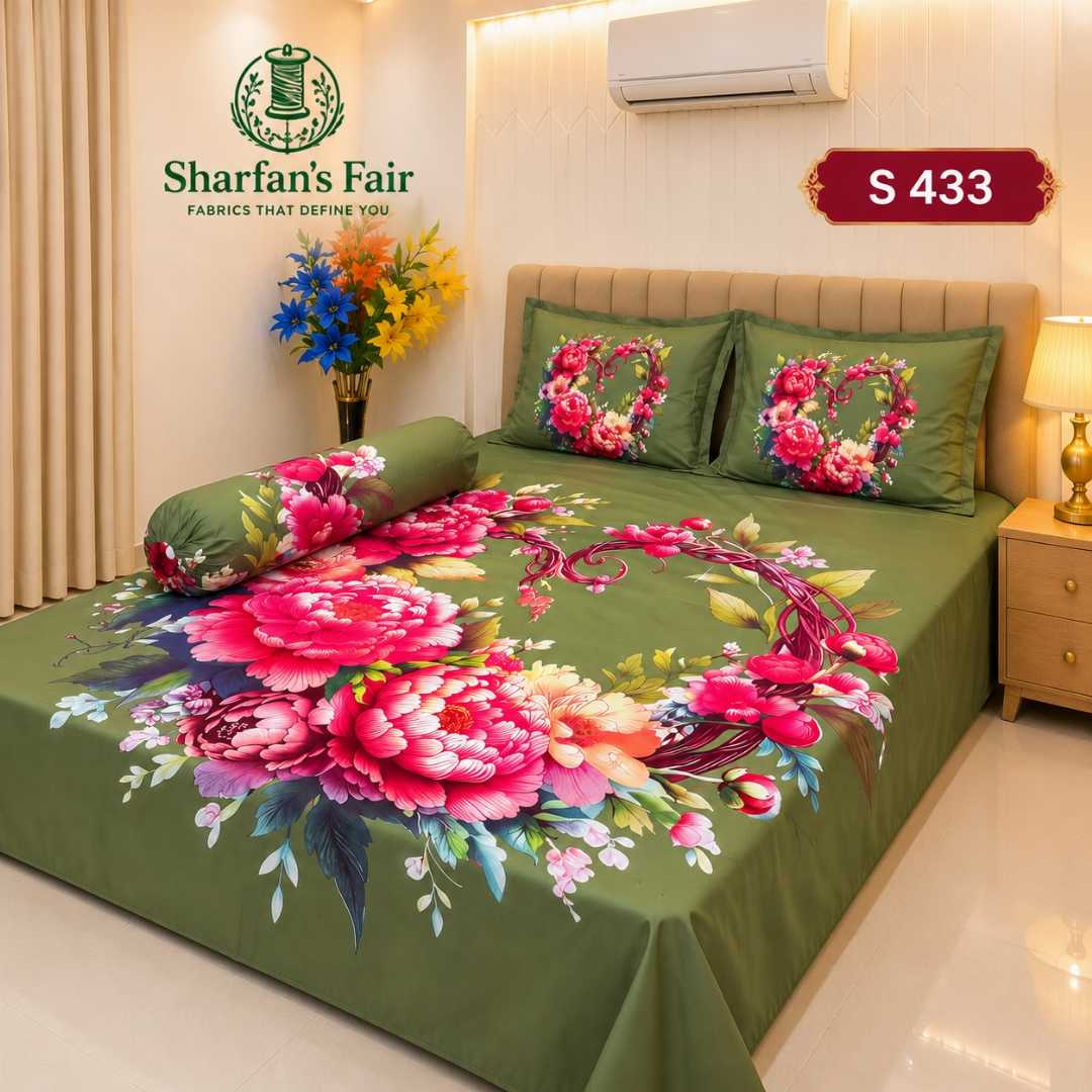 Luxury,King,size,Bed,Sheet,with,Matching,Pillow,covers,luxury bed sheet,king size bed sheet,matching pillow covers,100% cotton bed sheet bd,premium bedding set,digital print bed sheet,soft cotton bed sheet,bedroom decor,3 piece bed sheet set, 4 piece bed sheet set bd,online bed sheet shopping bangladesh,